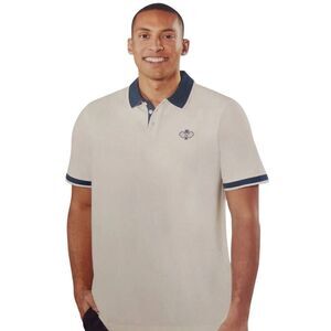 Crane‎ pickleball logo polo shirt cream blue XXL 50-52 new